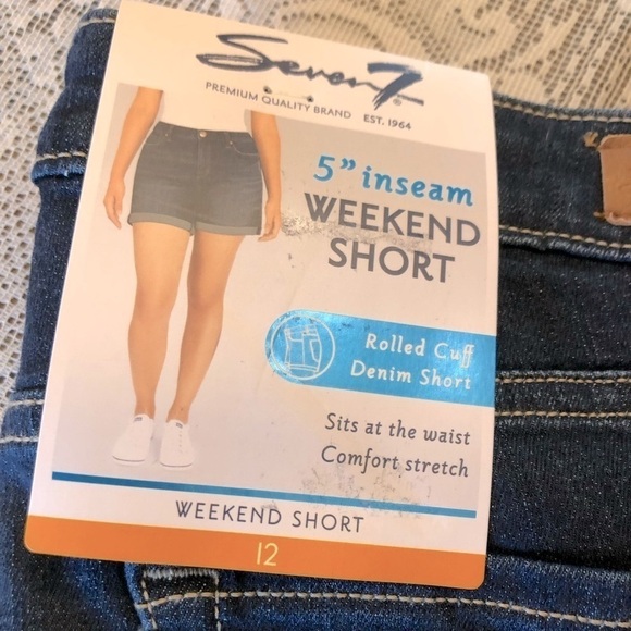 Seven7 Slimming 5” Dark Denim Shorts 12 NWT - Picture 10 of 10